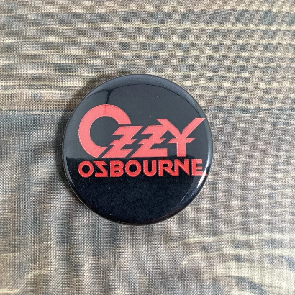 Lot 5 Vintage Pinback Buttons, Ozzy, Lynyrd Skynyrd, Peace, Batman 1.25